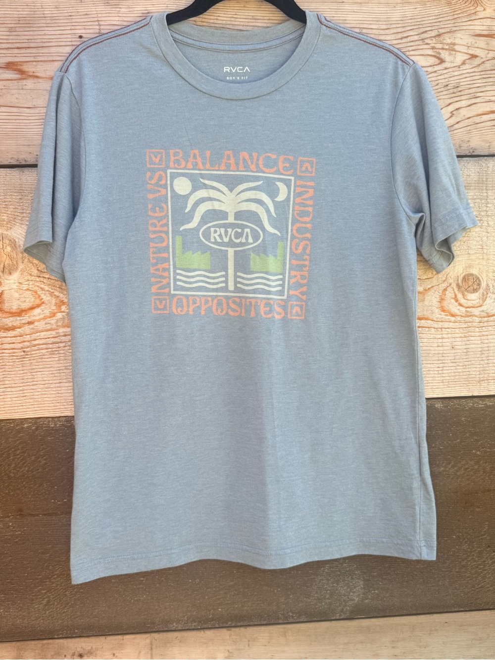 RVCA Light Blue Short Sleeve Graphic Tee